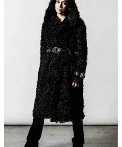 Killstar Epic Faux-Fur Cardigan Coat Black 7 Killstar Epic Faux-Fur Cardigan Coat Black