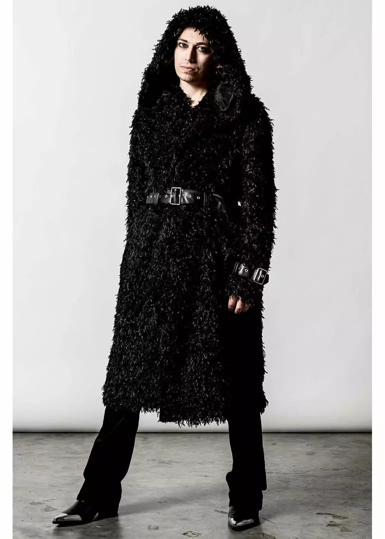 Killstar Epic Faux-Fur Cardigan Coat Black 5 Killstar Epic Faux-Fur Cardigan Coat Black