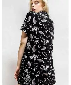 Killstar Moonbow Unicorn Pyjama Set Black New In