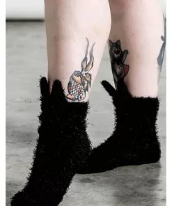 Killstar Cry Wolf Cozy Socks Black New In