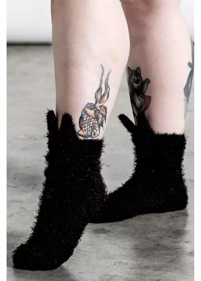 Killstar Cry Wolf Cozy Socks Black New In 3 Killstar Cry Wolf Cozy Socks Black New In