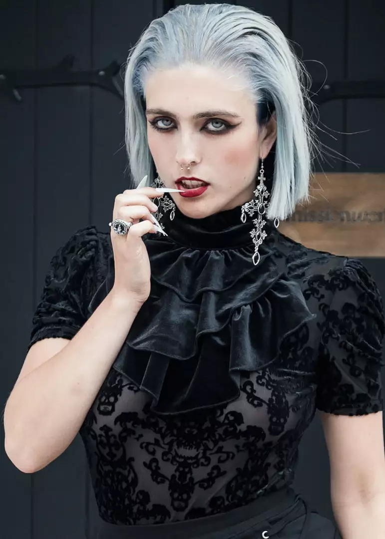 New In Killstar Thelma 40's Blouse Top Black 3 New In Killstar Thelma 40's Blouse Top Black