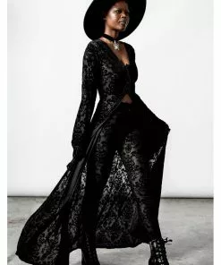 Killstar Inferno Velvet Duster Black