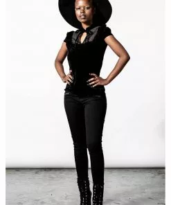 Killstar Paradise Lost Velvet 40's Top Black 9 Killstar Paradise Lost Velvet 40's Top Black