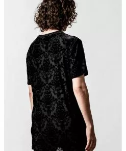 New In Killstar Poe Velvet T-Shirt Black