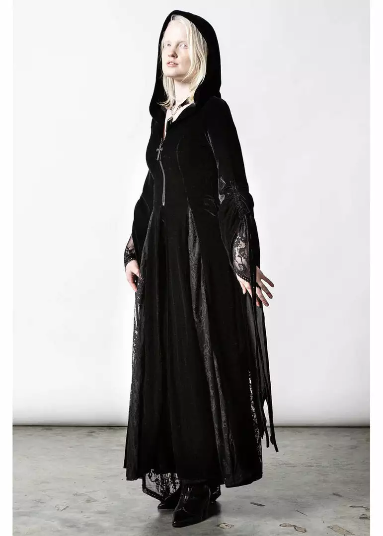 New In Killstar Dark Decent Velvet Duster Black 5 New In Killstar Dark Decent Velvet Duster Black