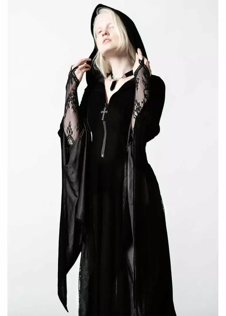 New In Killstar Dark Decent Velvet Duster Black 3 New In Killstar Dark Decent Velvet Duster Black