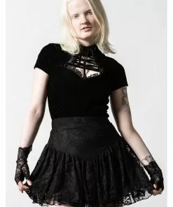 Killstar Malady Velvet 40's Top Black