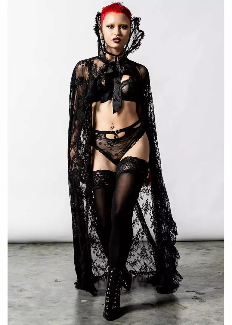 New In Killstar Vampyren Lace Cape Black 6 New In Killstar Vampyren Lace Cape Black