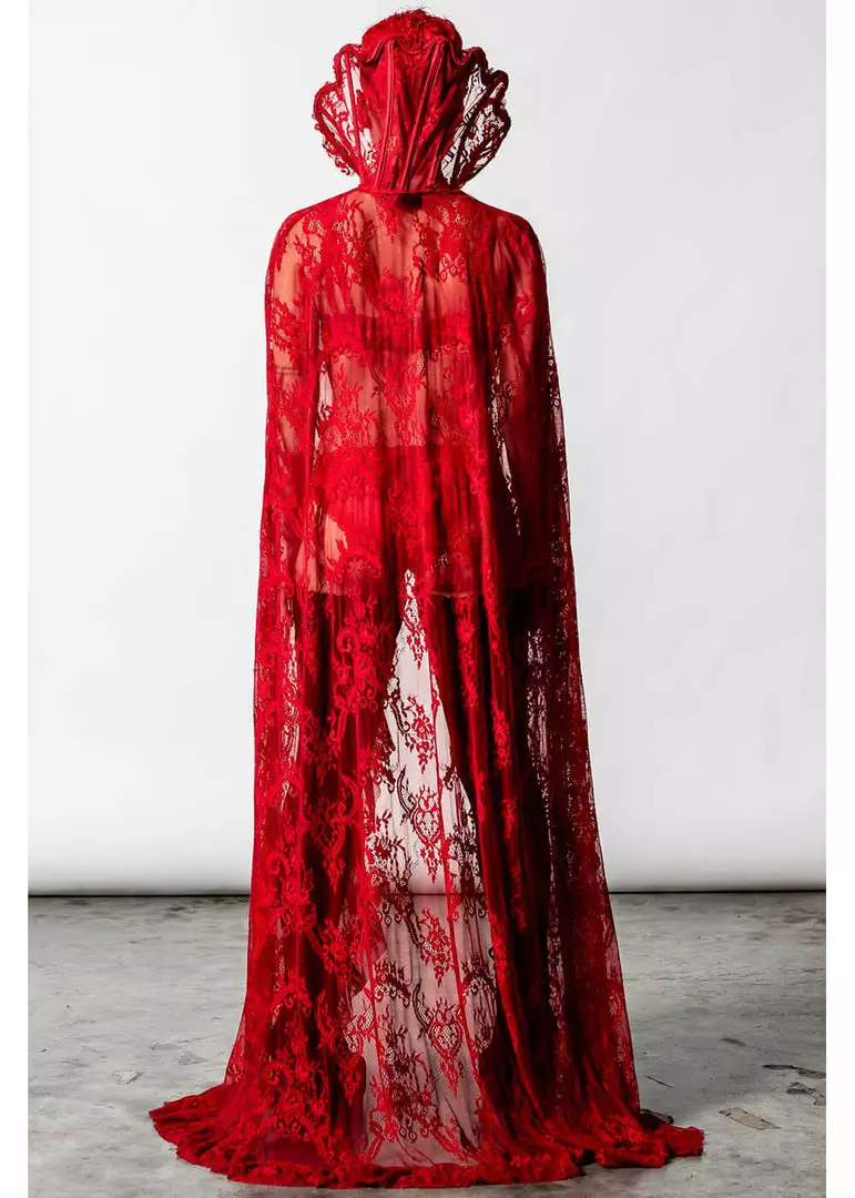 Killstar Vampyren Lace Cape Scarlet Red New In 5 Killstar Vampyren Lace Cape Scarlet Red New In