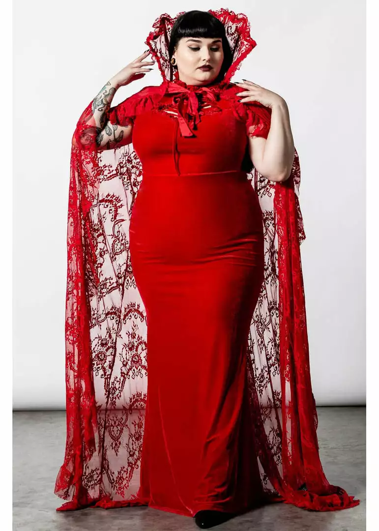 Killstar Vampyren Lace Cape Scarlet Red New In 7 Killstar Vampyren Lace Cape Scarlet Red New In