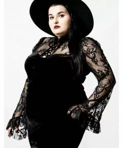 Killstar Poison Fang Velvet Top Black New In