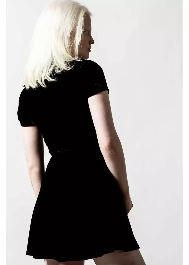 Killstar Evernight Velvet 60's Dress Black 4 Killstar Evernight Velvet 60's Dress Black