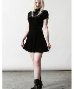 Killstar Evernight Velvet 60's Dress Black 7 Killstar Evernight Velvet 60's Dress Black