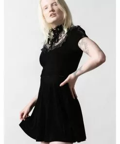 Killstar Evernight Velvet 60's Dress Black