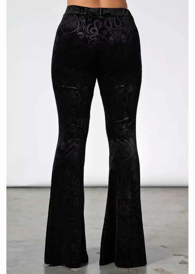 New In Killstar Magick Mourning Velvet Flare 70's Trousers Black 4 New In Killstar Magick Mourning Velvet Flare 70's Trousers Black