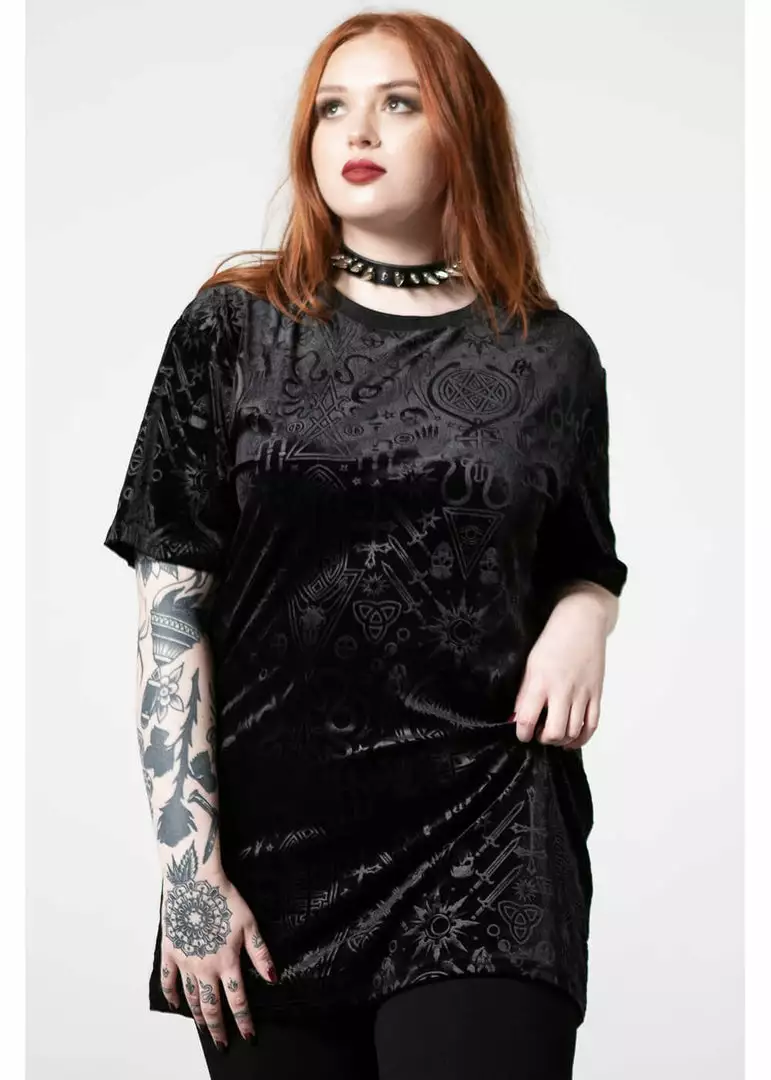 Killstar Gorgon Velvet T-Shirt Black 3 Killstar Gorgon Velvet T-Shirt Black