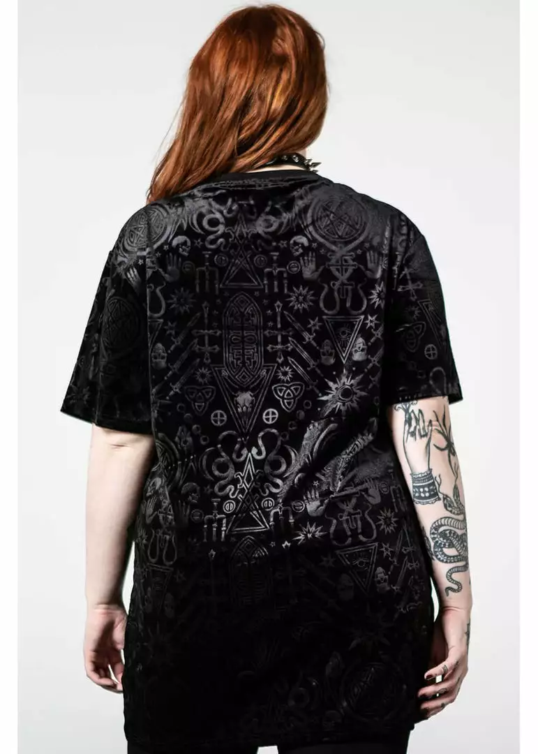 Killstar Gorgon Velvet T-Shirt Black 4 Killstar Gorgon Velvet T-Shirt Black