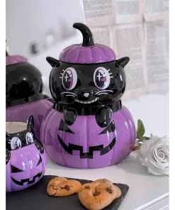New In Killstar Meowloween Cat Ceramic Pot Black