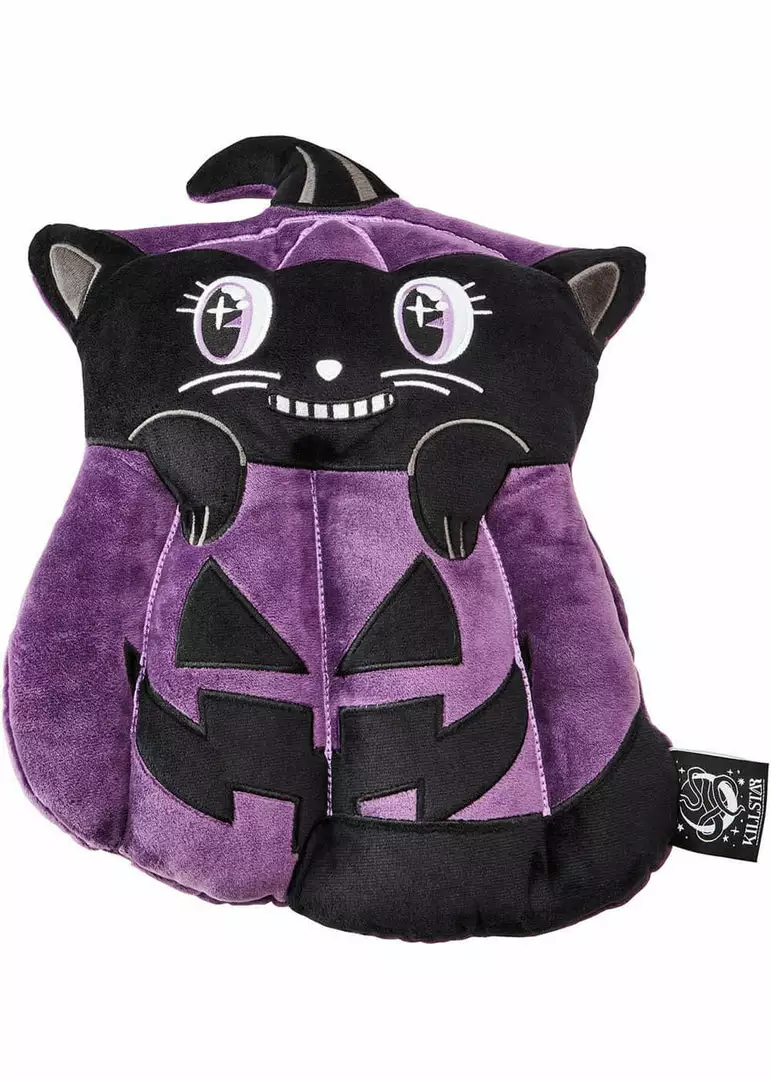 Killstar Meowloween Pumpkin Cat Cushion Black New In 4 Killstar Meowloween Pumpkin Cat Cushion Black New In