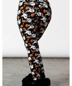 Killstar Haunted Pumpkin Lounge Leggings Black New In