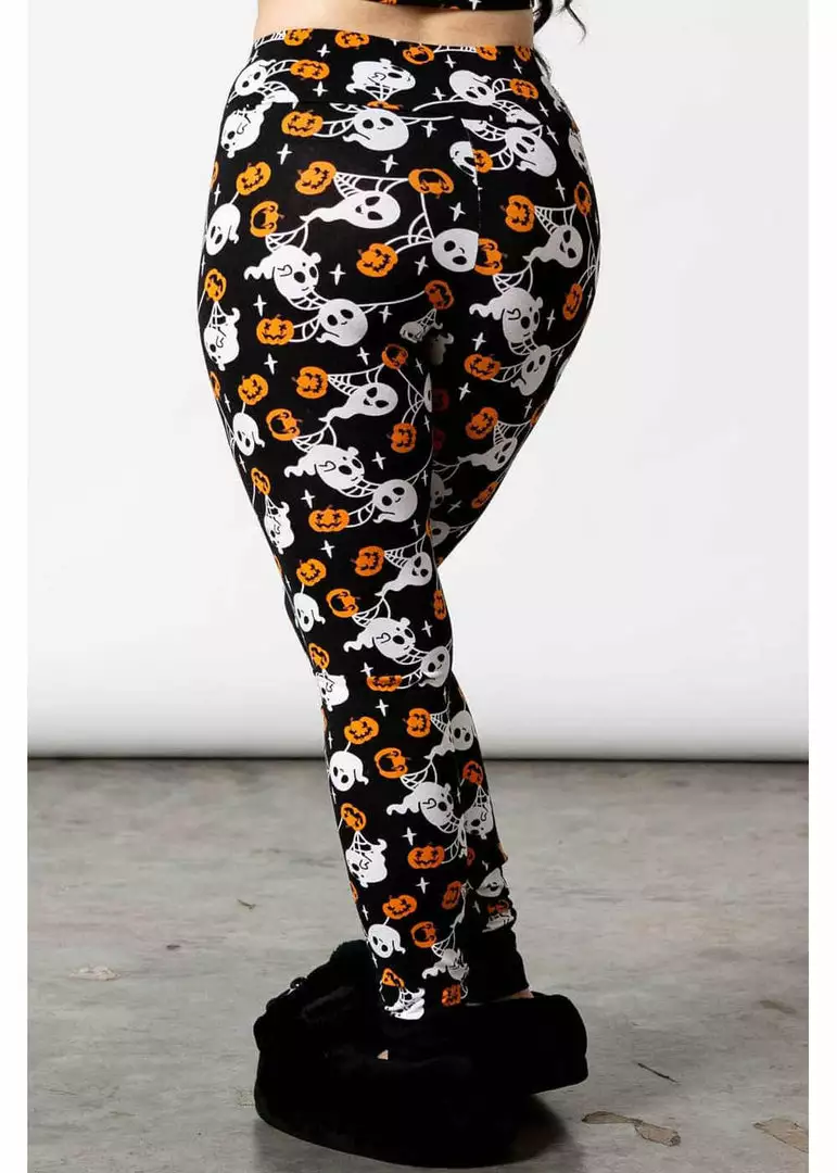 Killstar Haunted Pumpkin Lounge Leggings Black New In 4 Killstar Haunted Pumpkin Lounge Leggings Black New In