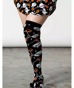 New In Killstar Haunted Pumpkin Kneesocks Black 7 New In Killstar Haunted Pumpkin Kneesocks Black