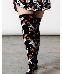 New In Killstar Haunted Pumpkin Kneesocks Black 6 New In Killstar Haunted Pumpkin Kneesocks Black