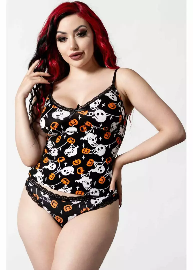 Killstar Haunted Pumpkin Cami Top Black New In 3 Killstar Haunted Pumpkin Cami Top Black New In