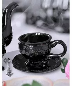 Killstar Daemon Teacup & Saucer Black New In