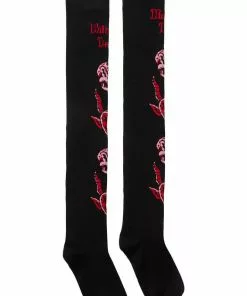 Killstar Pact Devil Long Socks Black New In 7 Killstar Pact Devil Long Socks Black New In