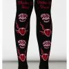 Killstar Pact Devil Long Socks Black New In 1 Killstar Pact Devil Long Socks Black New In