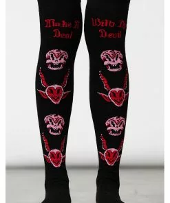Killstar Pact Devil Long Socks Black New In