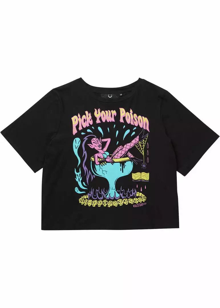 Killstar Pick Your Poison Box Crop Top Black New In 4 Killstar Pick Your Poison Box Crop Top Black New In