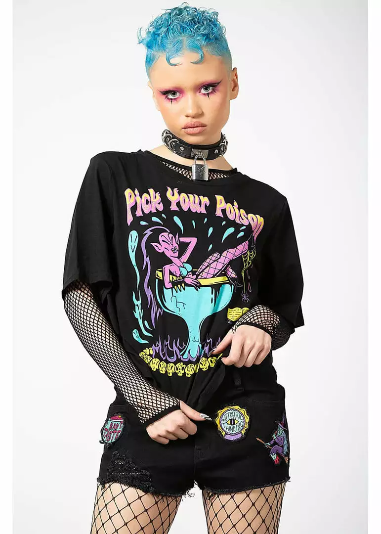Killstar Pick Your Poison Box Crop Top Black New In 3 Killstar Pick Your Poison Box Crop Top Black New In