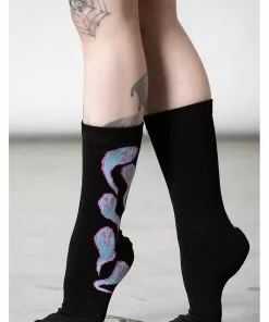 New In Killstar Phantom Ghosts Socks Black