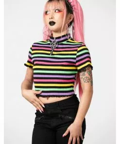 Killstar Rainbow Child 70's Crop Top Multicolour New In