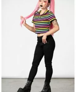 Killstar Rainbow Child 70's Crop Top Multicolour New In 8 Killstar Rainbow Child 70's Crop Top Multicolour New In