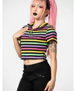 Killstar Rainbow Child 70's Crop Top Multicolour New In