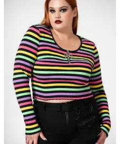 Killstar Nikiko Rainbow 70's Top Multicolour New In