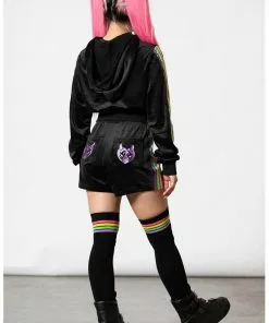 Killstar Coven Chill Rainbow Velour Hoodie Black 9 Killstar Coven Chill Rainbow Velour Hoodie Black