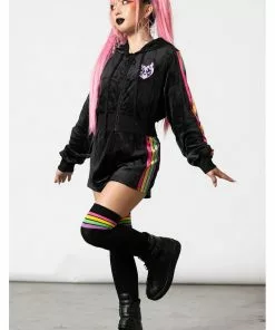 Killstar Coven Chill Rainbow Velour Hoodie Black 8 Killstar Coven Chill Rainbow Velour Hoodie Black