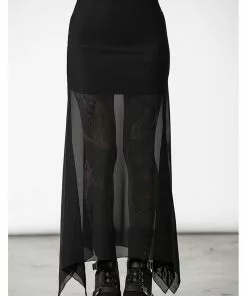 Killstar Death Star Mesh Maxi Skirt Black