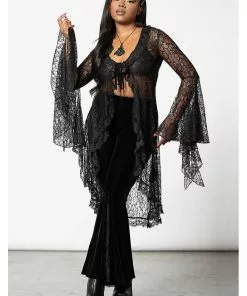 Killstar Vilania 70's Lace Duster Black 11 Killstar Vilania 70's Lace Duster Black