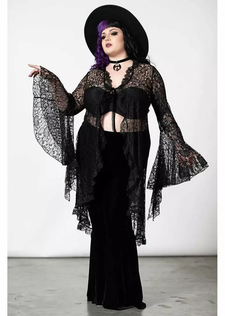 Killstar Vilania 70's Lace Duster Black 9 Killstar Vilania 70's Lace Duster Black