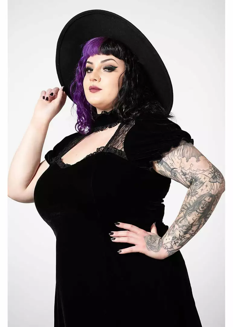 Killstar Julienne Keyhole Velvet 60's Dress Black 7 Killstar Julienne Keyhole Velvet 60's Dress Black