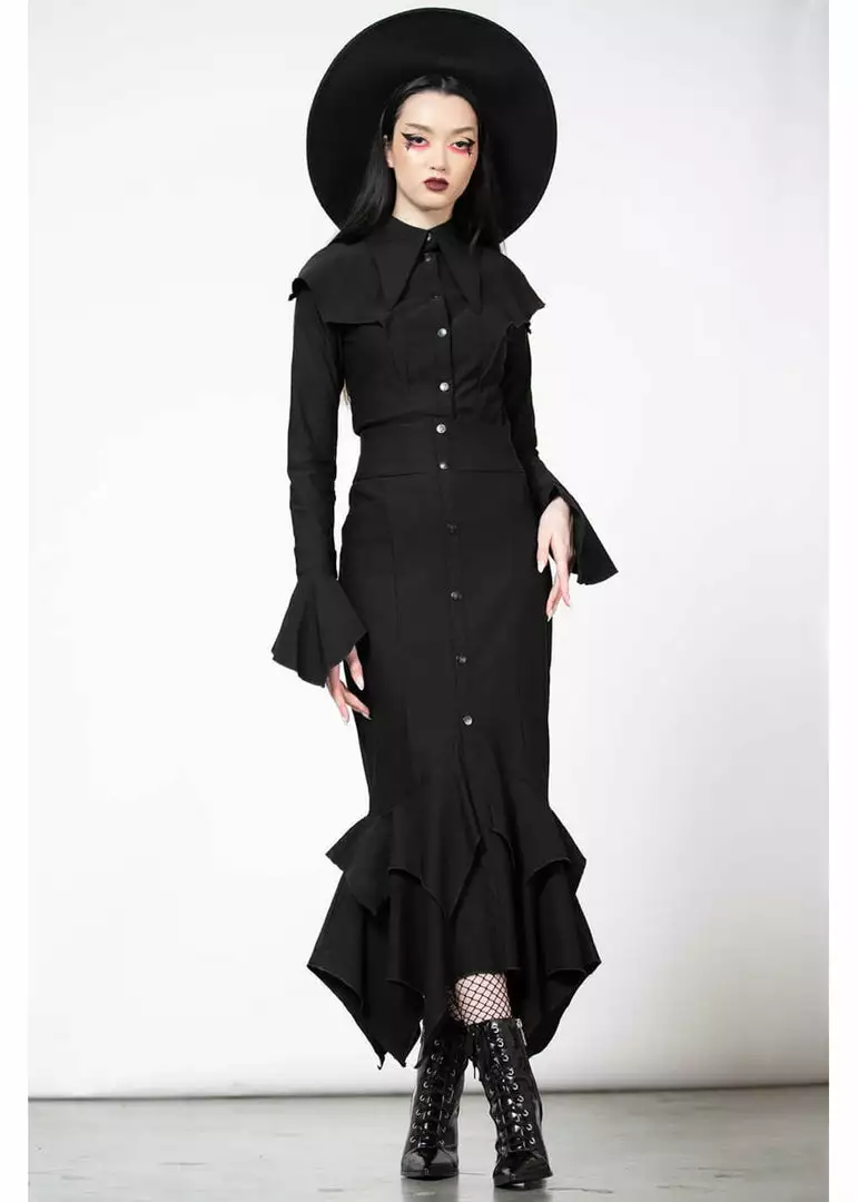 Killstar Magda Winged Shirt Blouse Black New In 4 Killstar Magda Winged Shirt Blouse Black New In