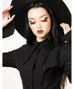 Killstar Magda Winged Shirt Blouse Black New In 9 Killstar Magda Winged Shirt Blouse Black New In