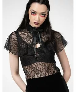 Killstar Sylvia Lace 40's Top Black New In