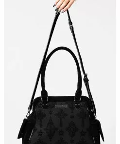 Killstar Grace Flocked Handbag Black
